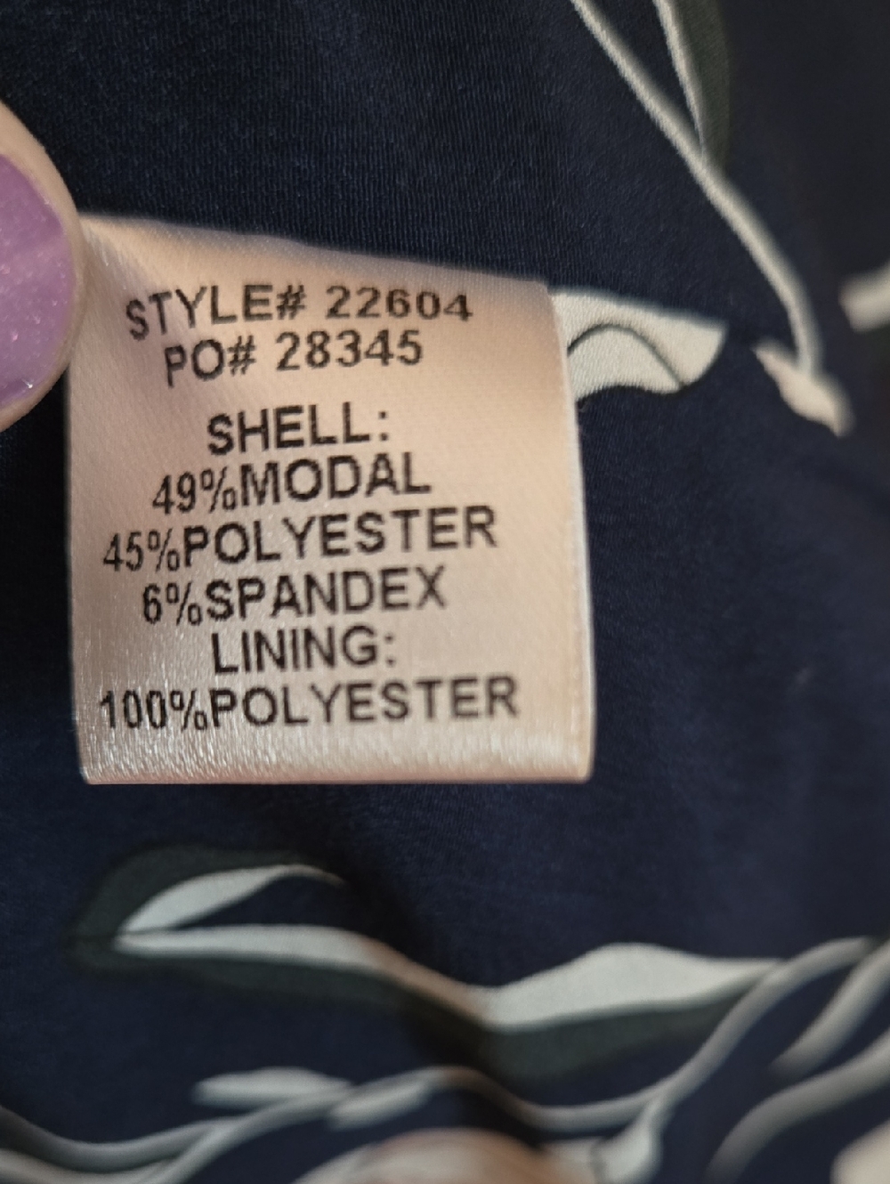 Skies Are Blue Navy Shawl-Collar Blazer with Floral Lining - Picture 4 of 5